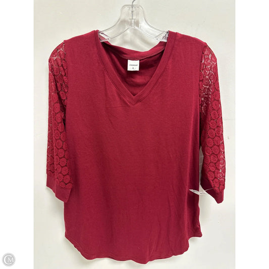 Top 3/4 Sleeve By Clothes Mentor In Red, Size: M