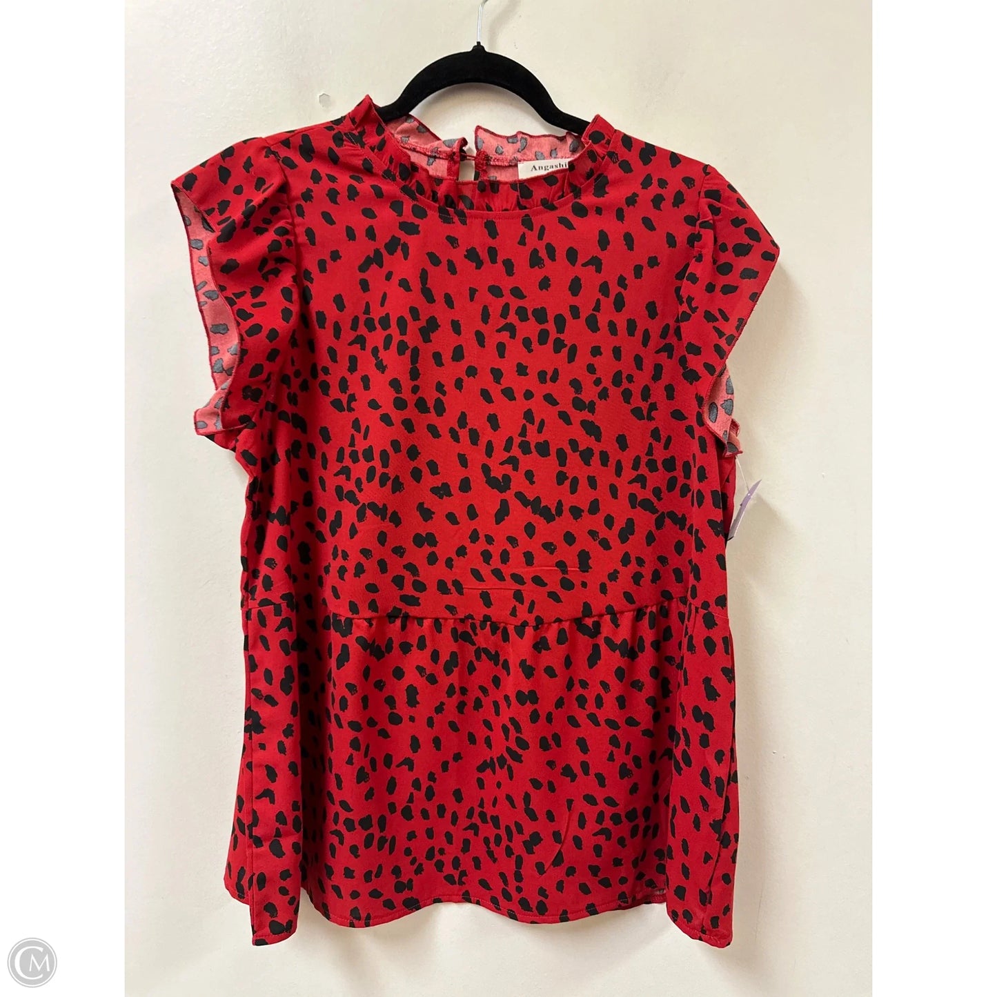 Tunic Short Sleeve By Angashion In Red, Size: L