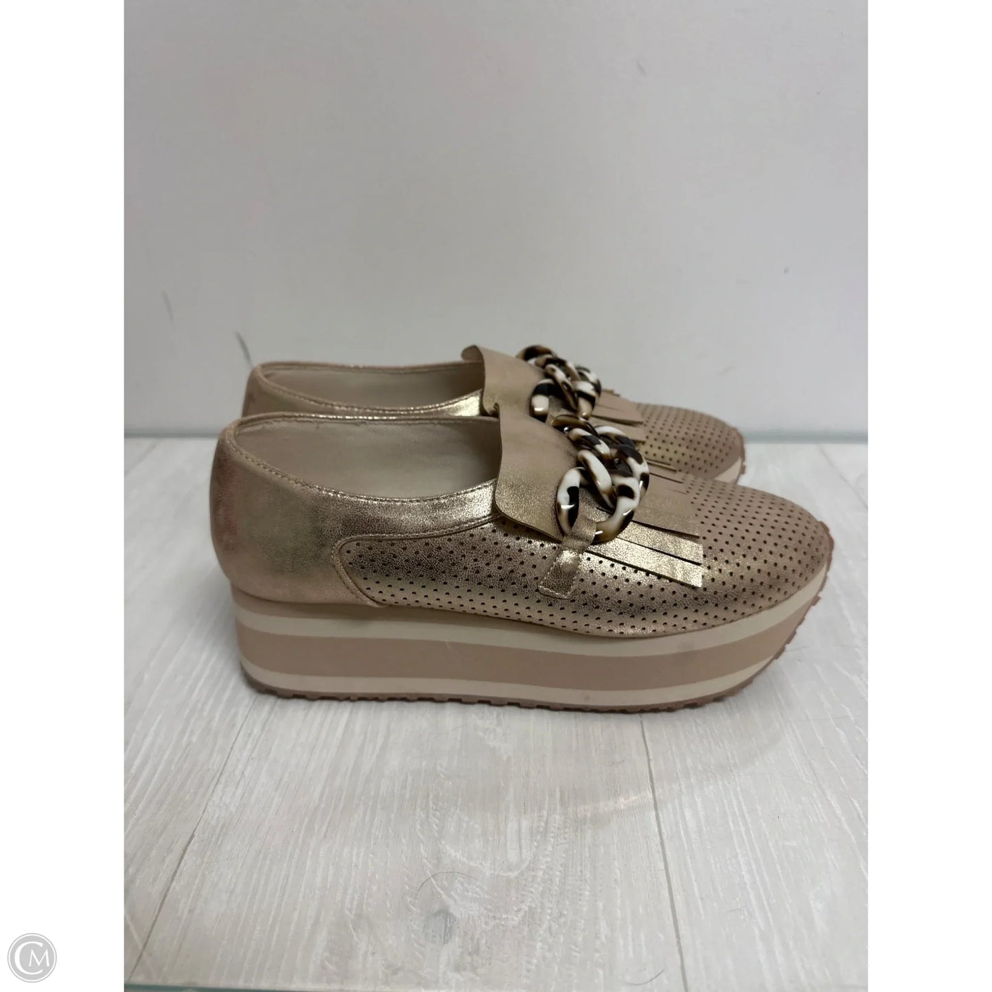 Shoes Heels Platform By Pierre Dumas In Gold, Size: 10