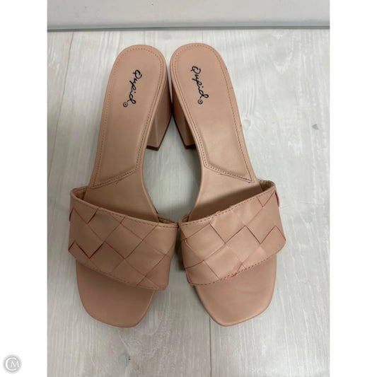 Sandals Heels Block By Qupid In Tan, Size: 10