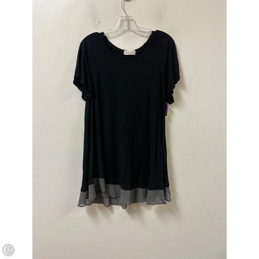 Tunic Short Sleeve By Clothes Mentor In Black, Size: Xl