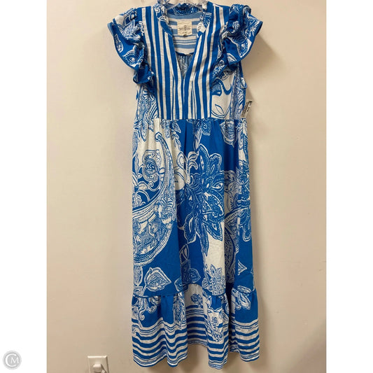 Dress Casual Maxi By Umgee In Blue & White, Size: S