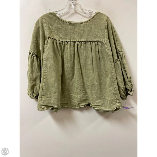 Top Long Sleeve By Shein In Green, Size: L