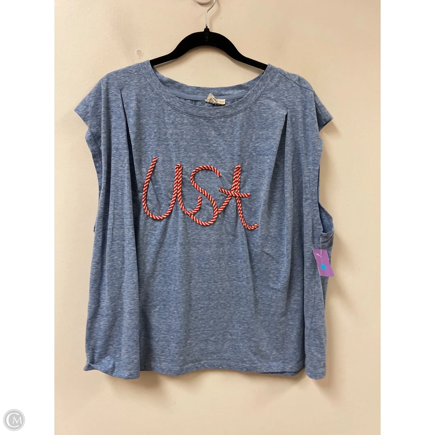 Top Sleeveless By Bibi In Blue, Size: Xl