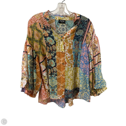 Blouse Long Sleeve By Fate In Multi-colored, Size: S