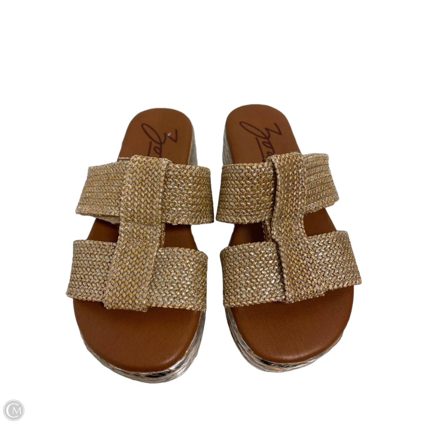 Sandals Heels Wedge By Zodiac In Gold, Size: 8.5
