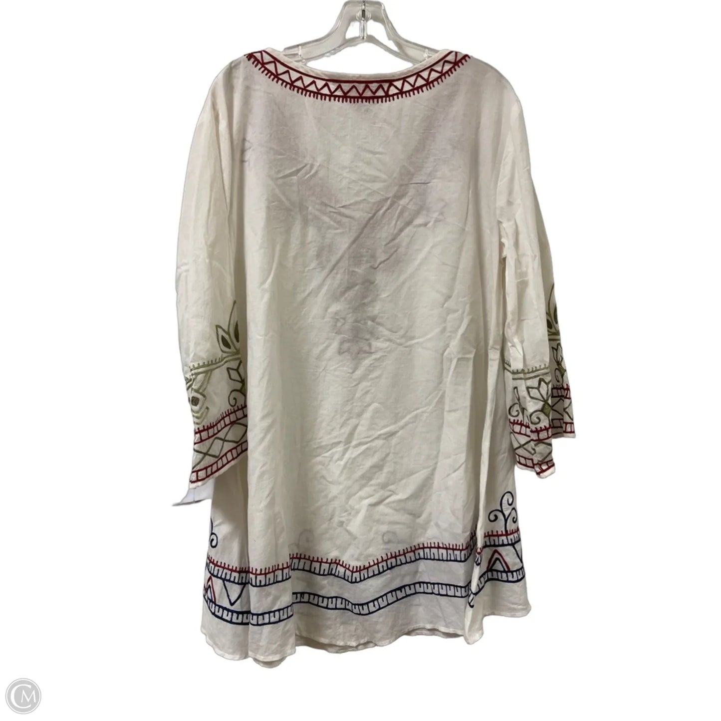 Tunic Long Sleeve By Clothes Mentor In Cream, Size: L