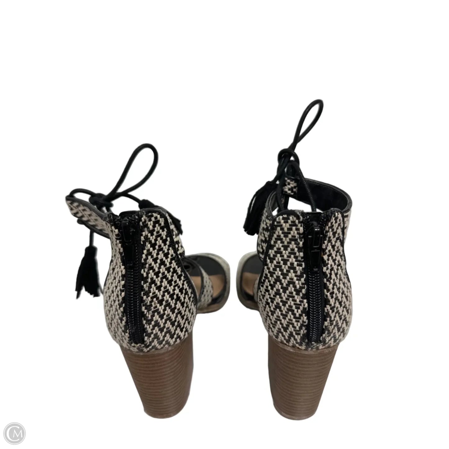 Sandals Heels Block By Indigo Rd In Black & Cream, Size: 8.5