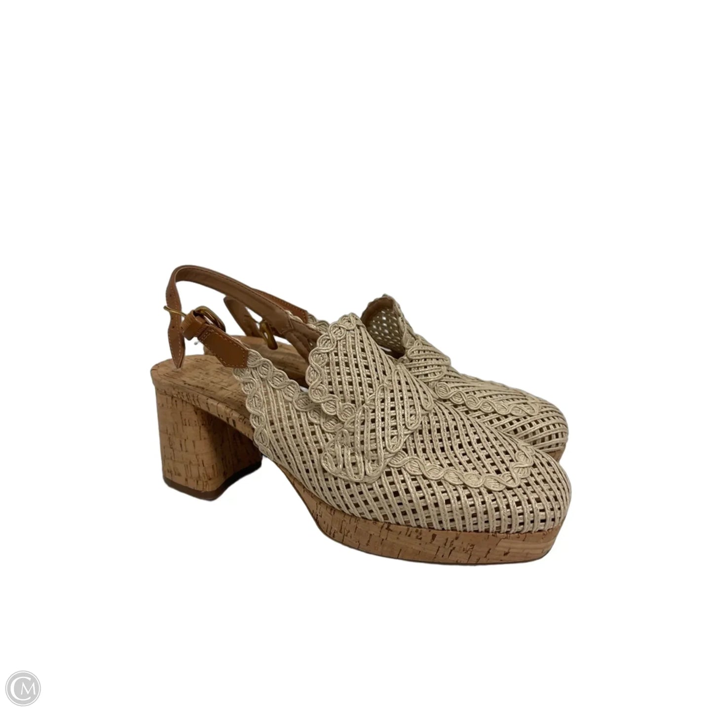 Sandals Heels Block By Aerosoles In Cream, Size: 8