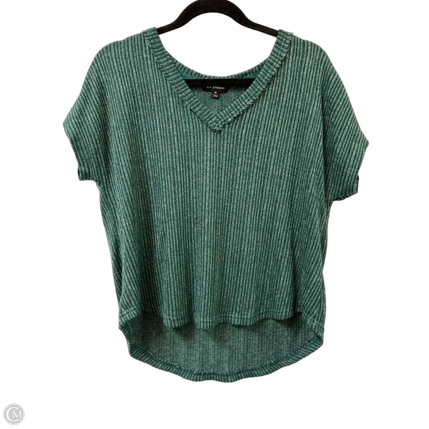 Top Short Sleeve By Blu Pepper In Green, Size: M