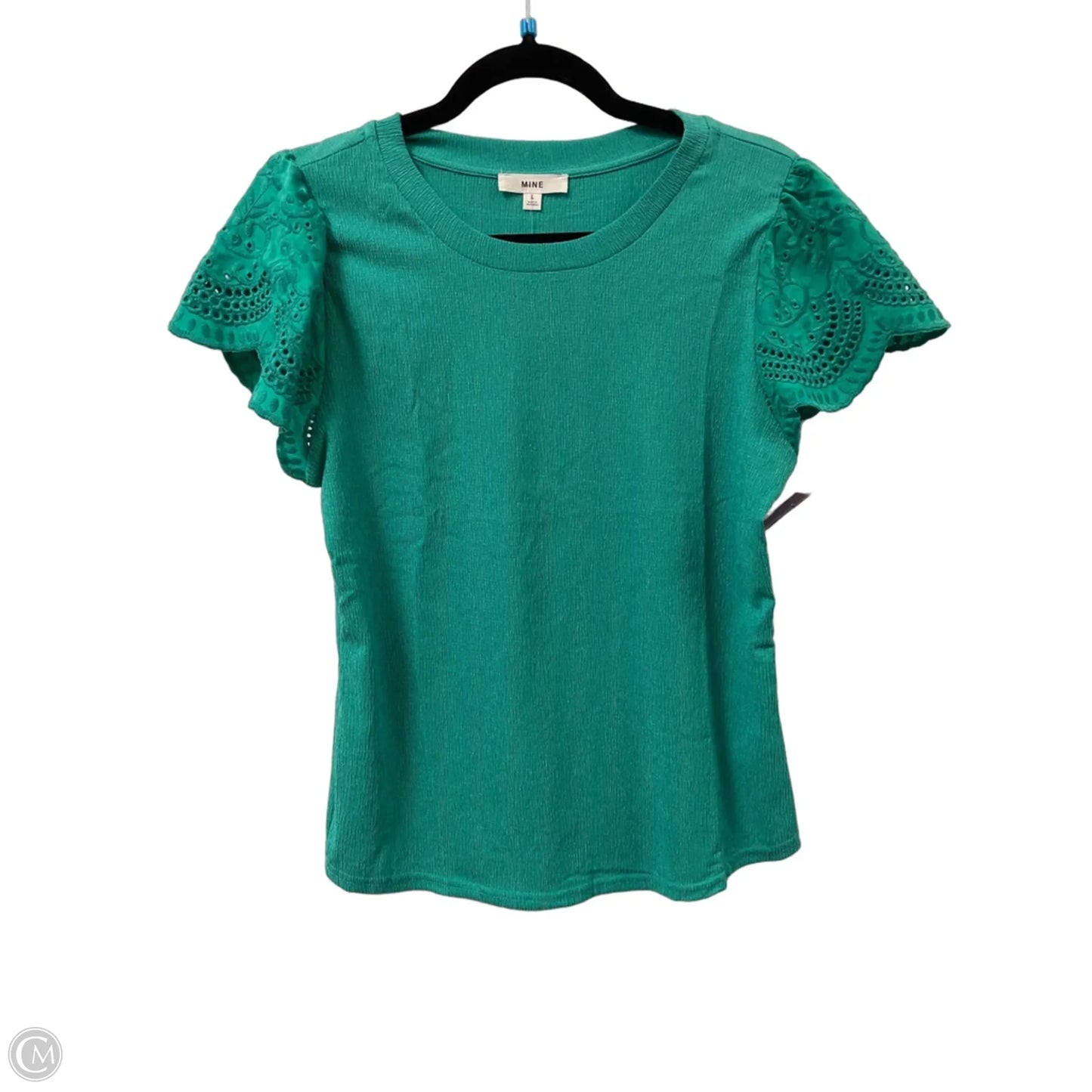 Top Short Sleeve By Mine In Green, Size: L