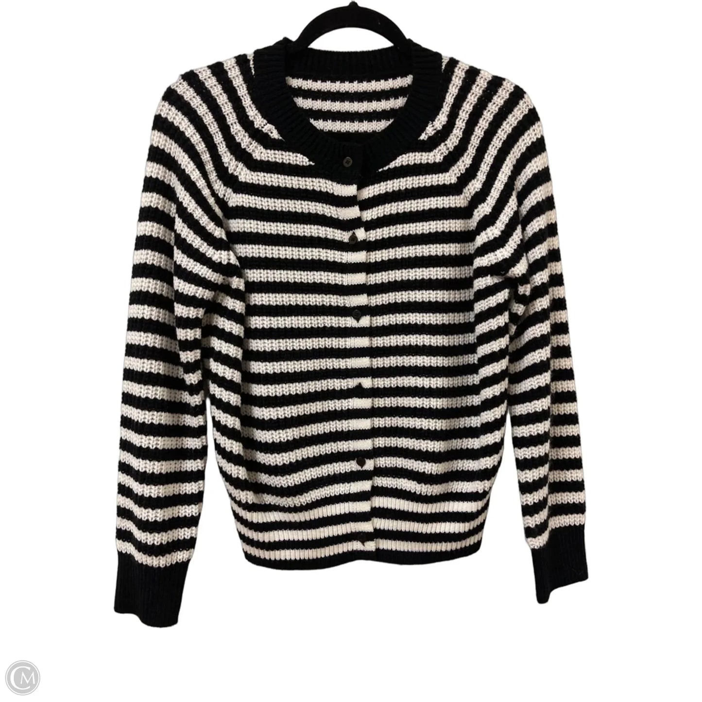 Sweater Cardigan By Clothes Mentor In Striped Pattern, Size: S