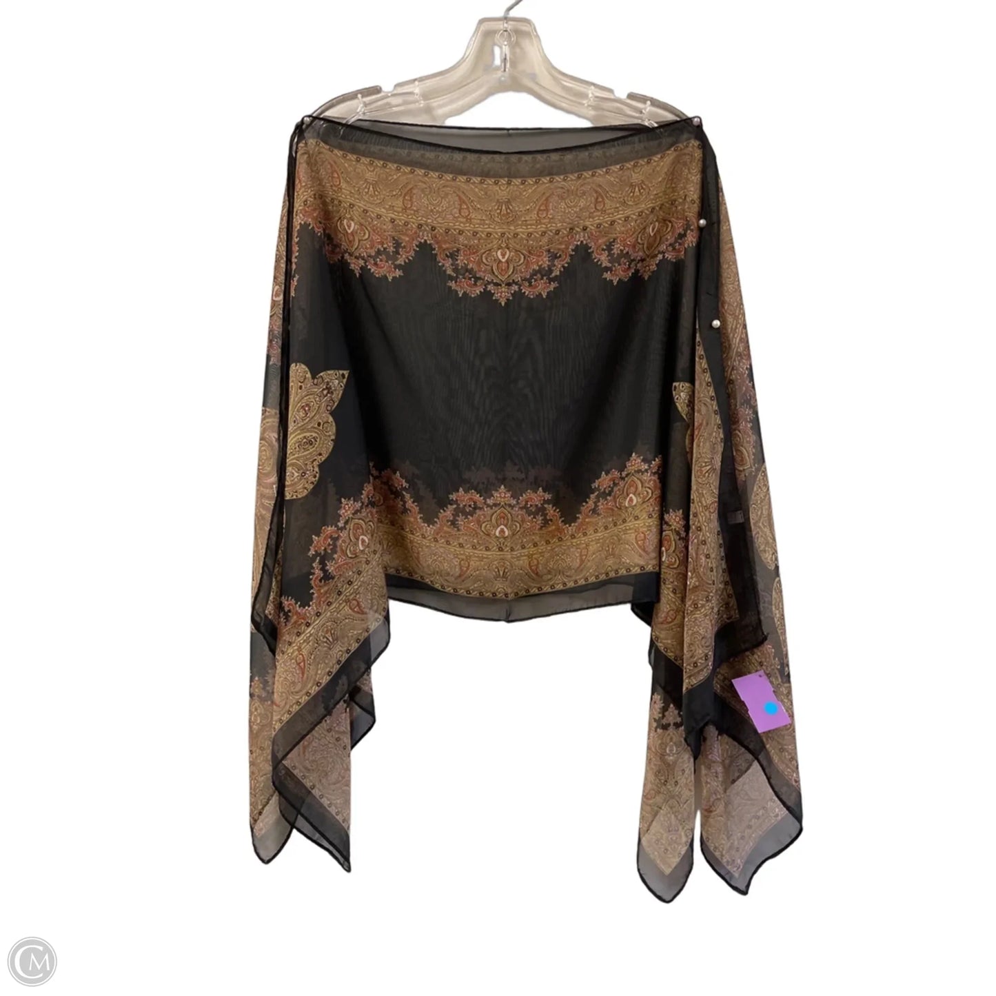 Shawl By Clothes Mentor In Black & Brown, Size: Osfm