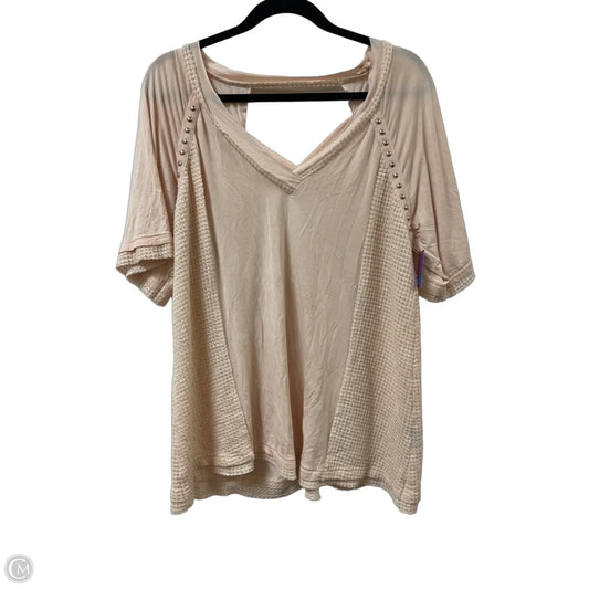 Top Short Sleeve By Pol In Cream, Size: M