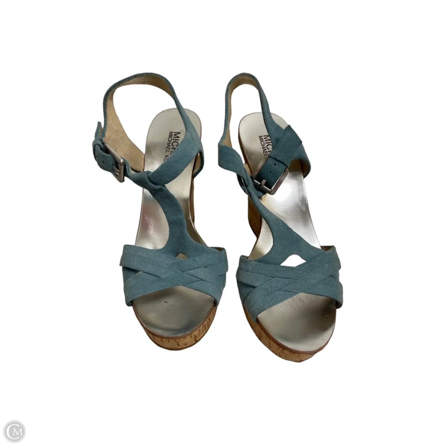 Sandals Heels Wedge By Michael By Michael Kors In Blue, Size: 7