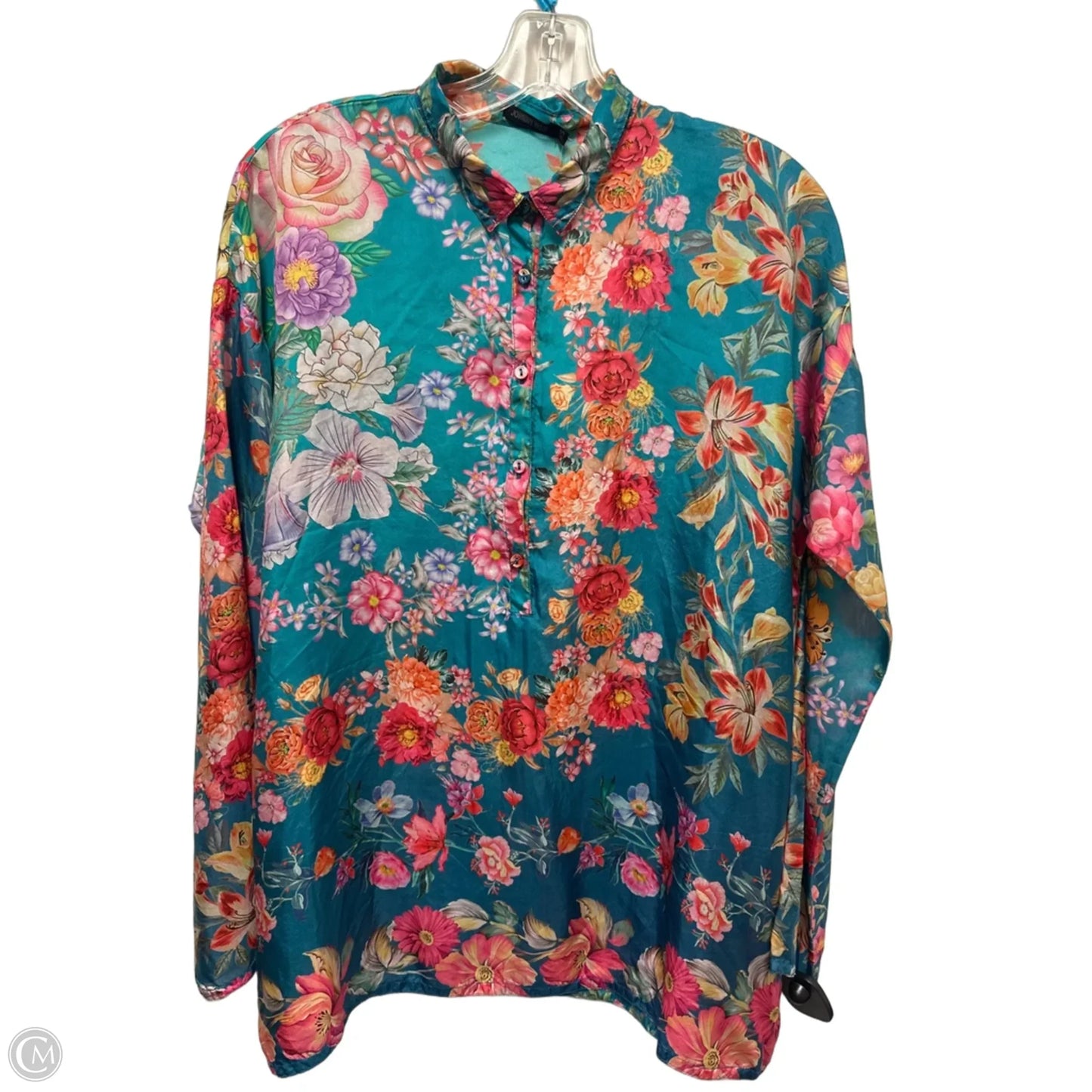 Top Long Sleeve Designer By Johnny Was In Floral Print, Size: Xs