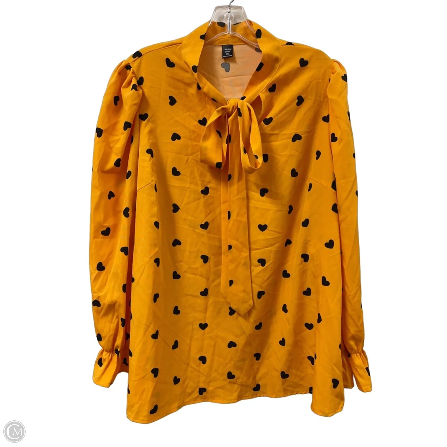 Top Long Sleeve By Shein In Yellow, Size: 1x