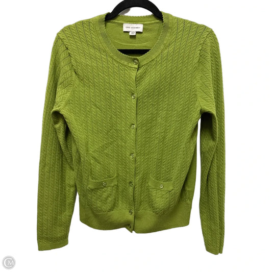 Sweater Cardigan By Free Assembly In Green, Size: M