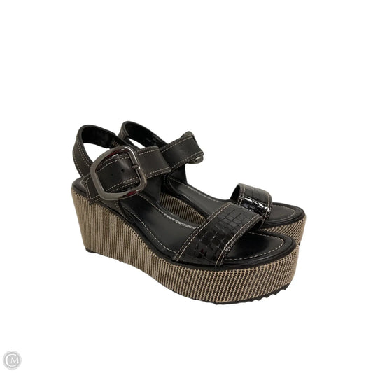 Sandals Heels Wedge By Donald Pliner In Black, Size: 9.5