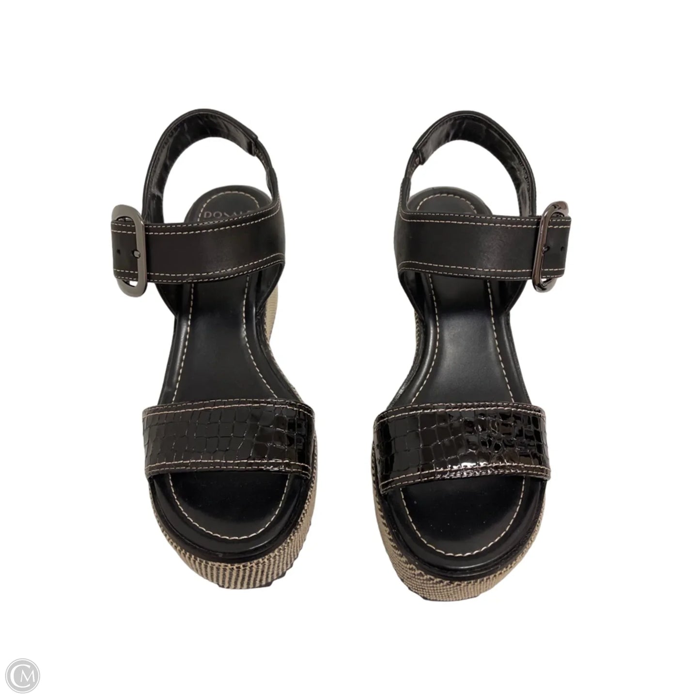 Sandals Heels Wedge By Donald Pliner In Black, Size: 9.5