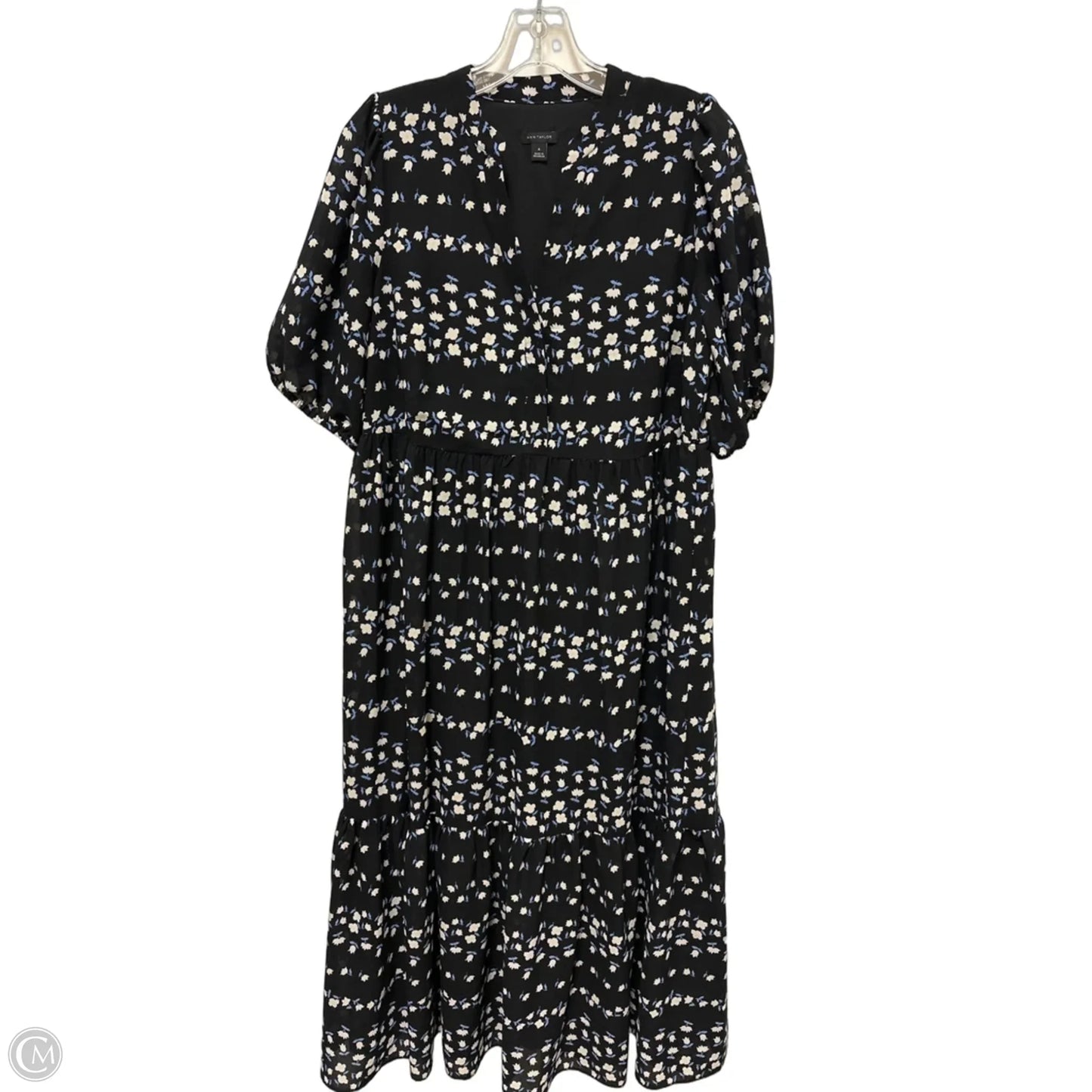 Dress Casual Midi By Ann Taylor In Black, Size: M