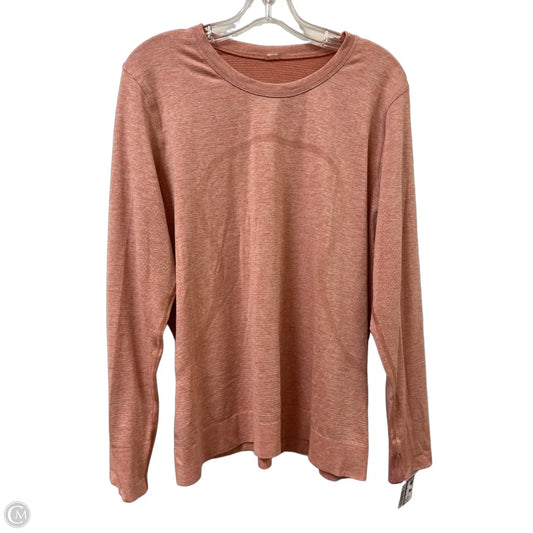 Athletic Top Long Sleeve Crewneck By Lululemon In Peach, Size: Xl