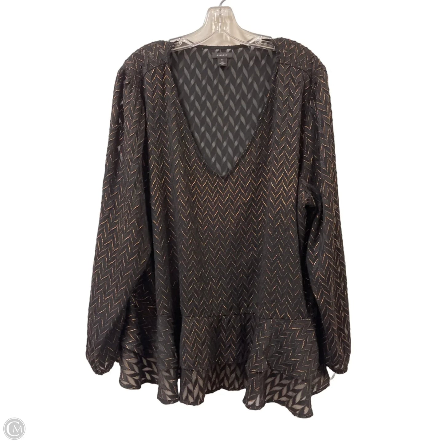 Top Long Sleeve By Halogen In Black, Size: 3x