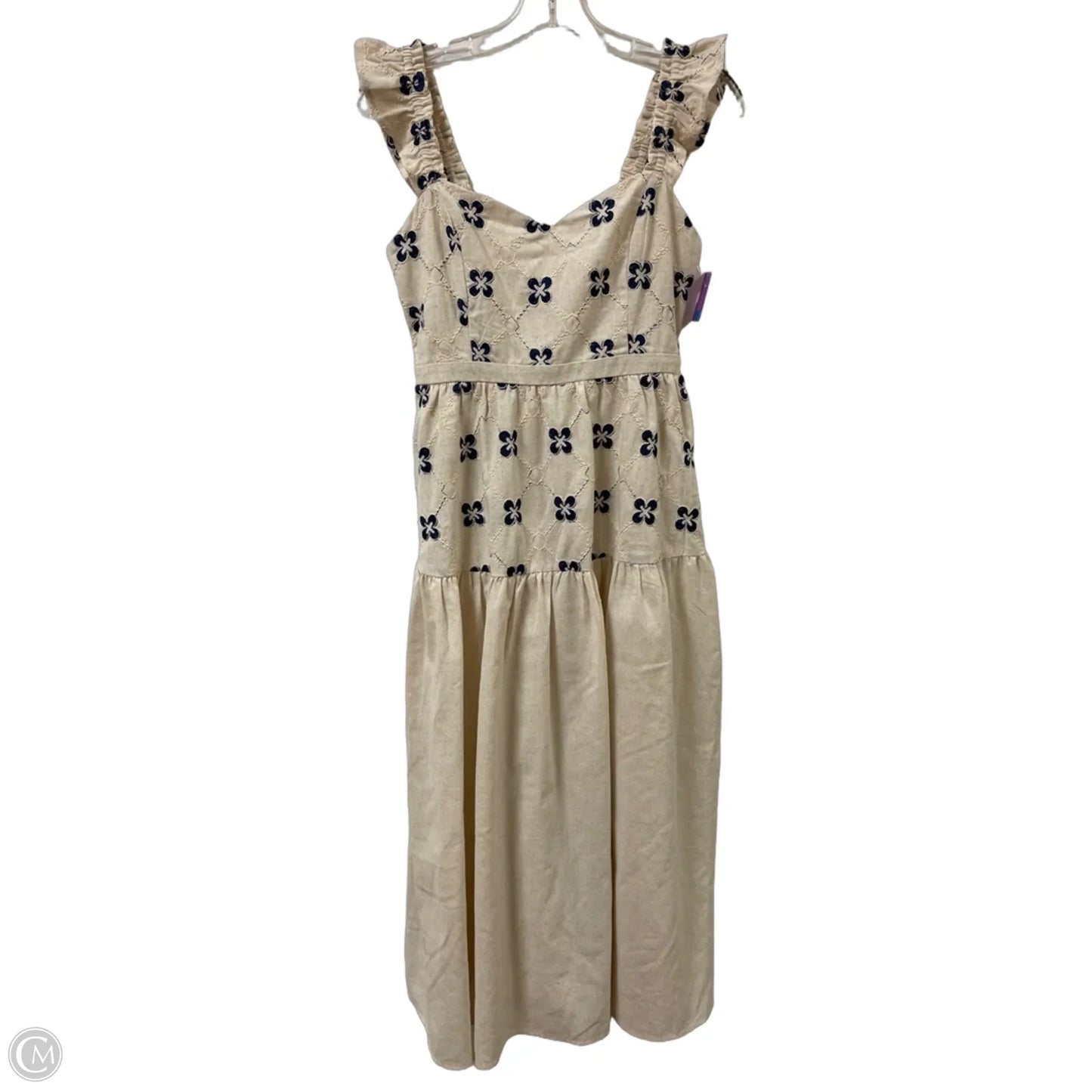 Dress Casual Midi By Moon River In Cream, Size: S