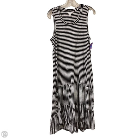 Dress Casual Midi By Time And Tru In Striped Pattern, Size: M