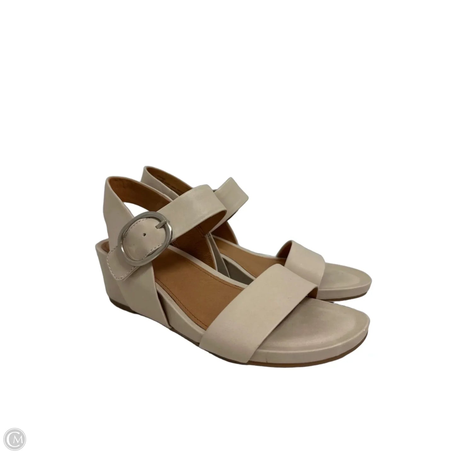 Sandals Heels Wedge By Sofft In Cream, Size: 8