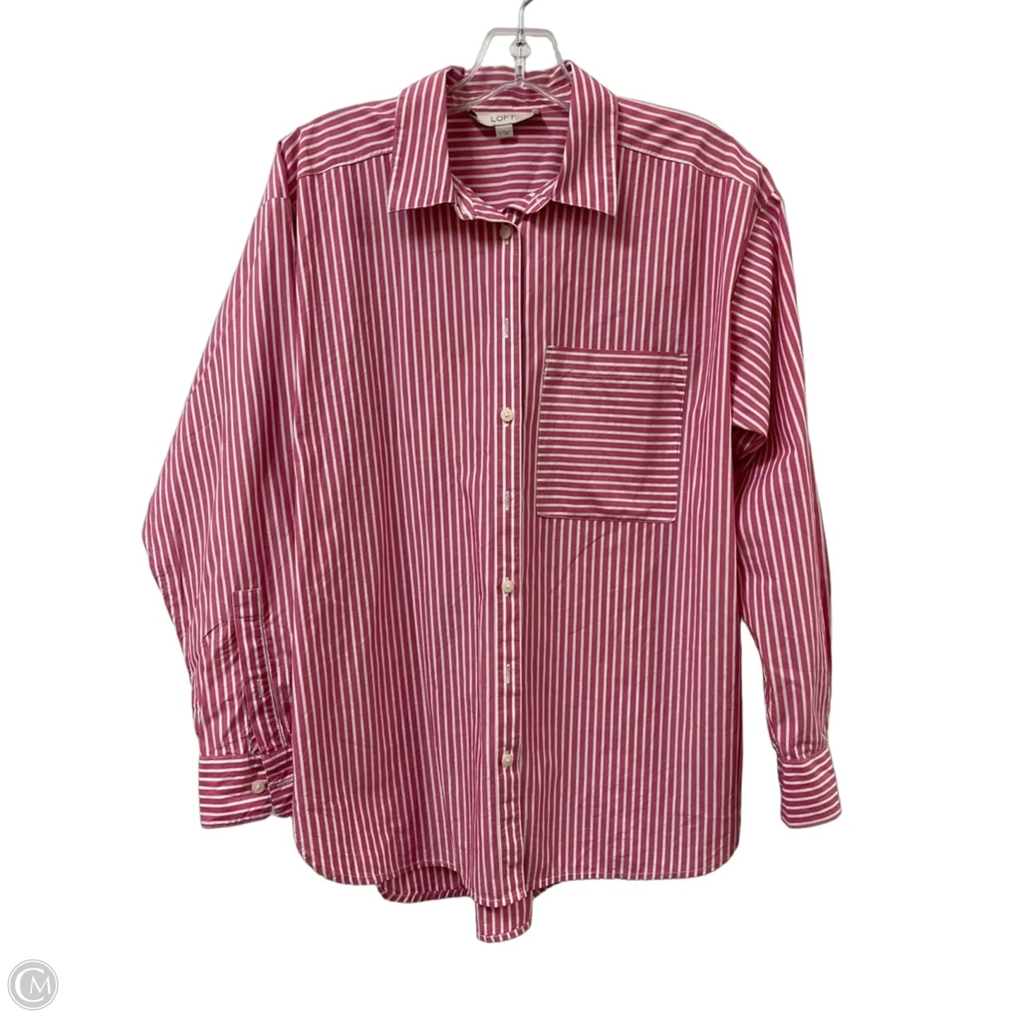 Blouse Long Sleeve By Loft In Pink, Size: S