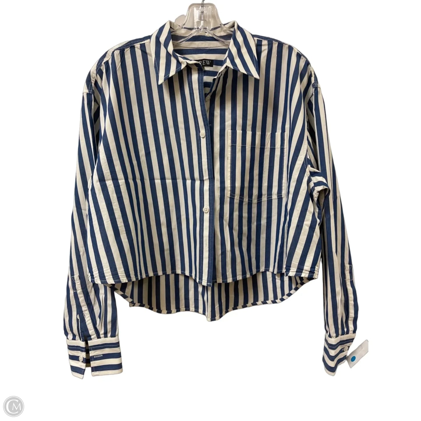 Blouse Long Sleeve By J. Crew In Striped Pattern, Size: S