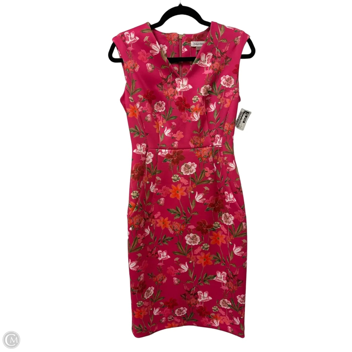 Dress Casual Midi By Calvin Klein In Pink, Size: S