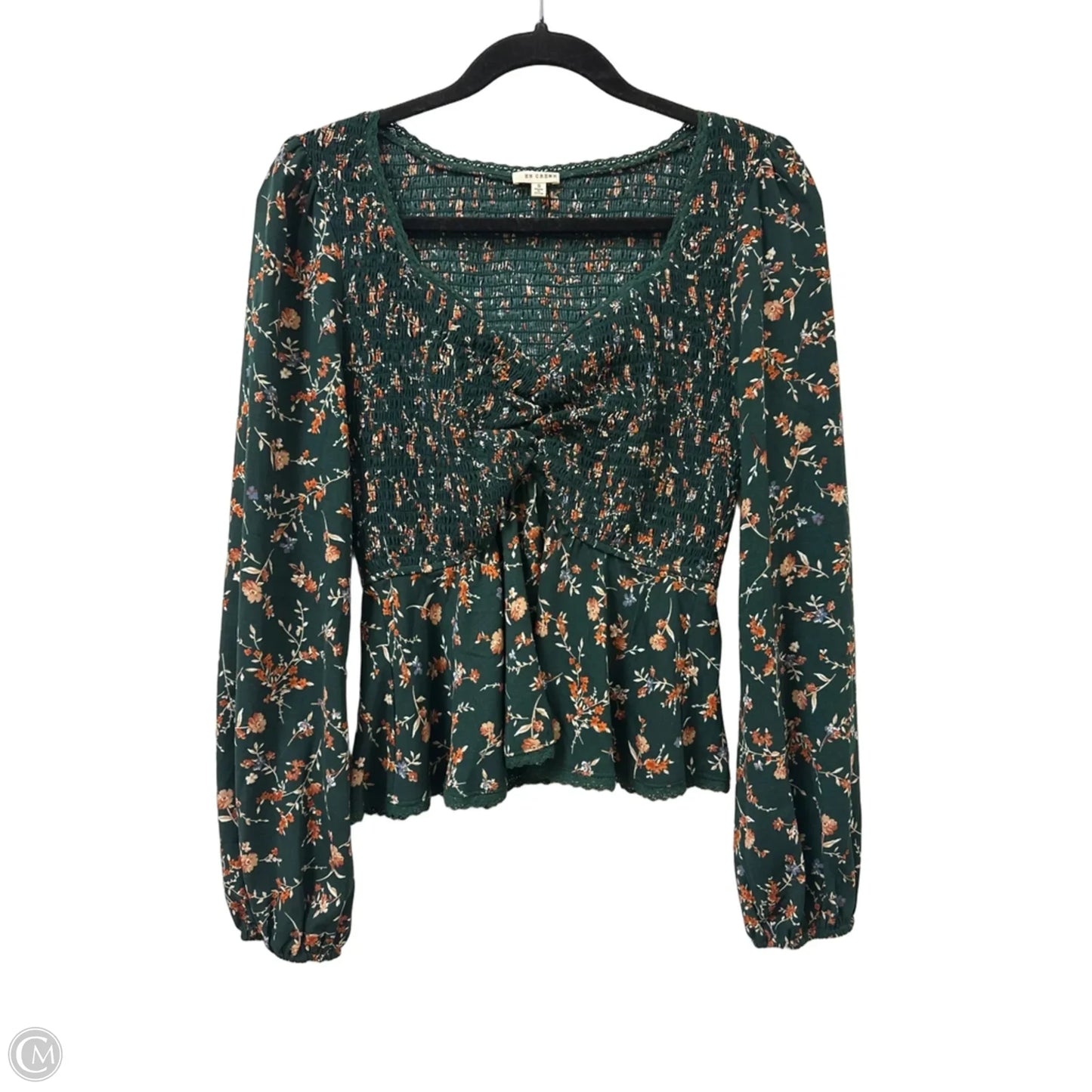 Top Long Sleeve By En Creme In Green, Size: S