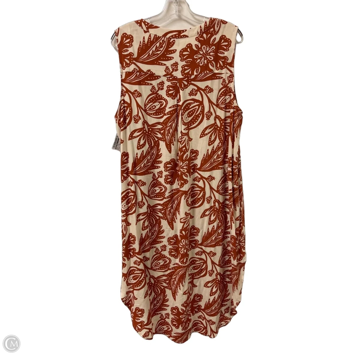 Dress Casual Midi By Alex & Lili In Cream & Orange, Size: Xl