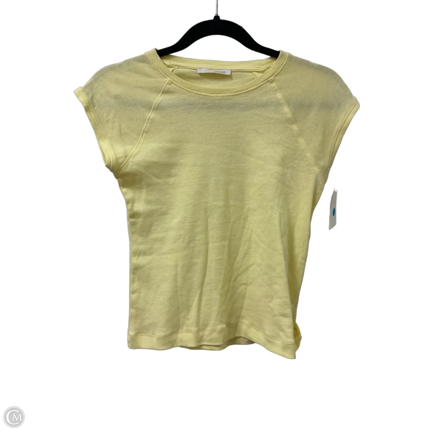 Top Short Sleeve By Zara In Yellow, Size: S