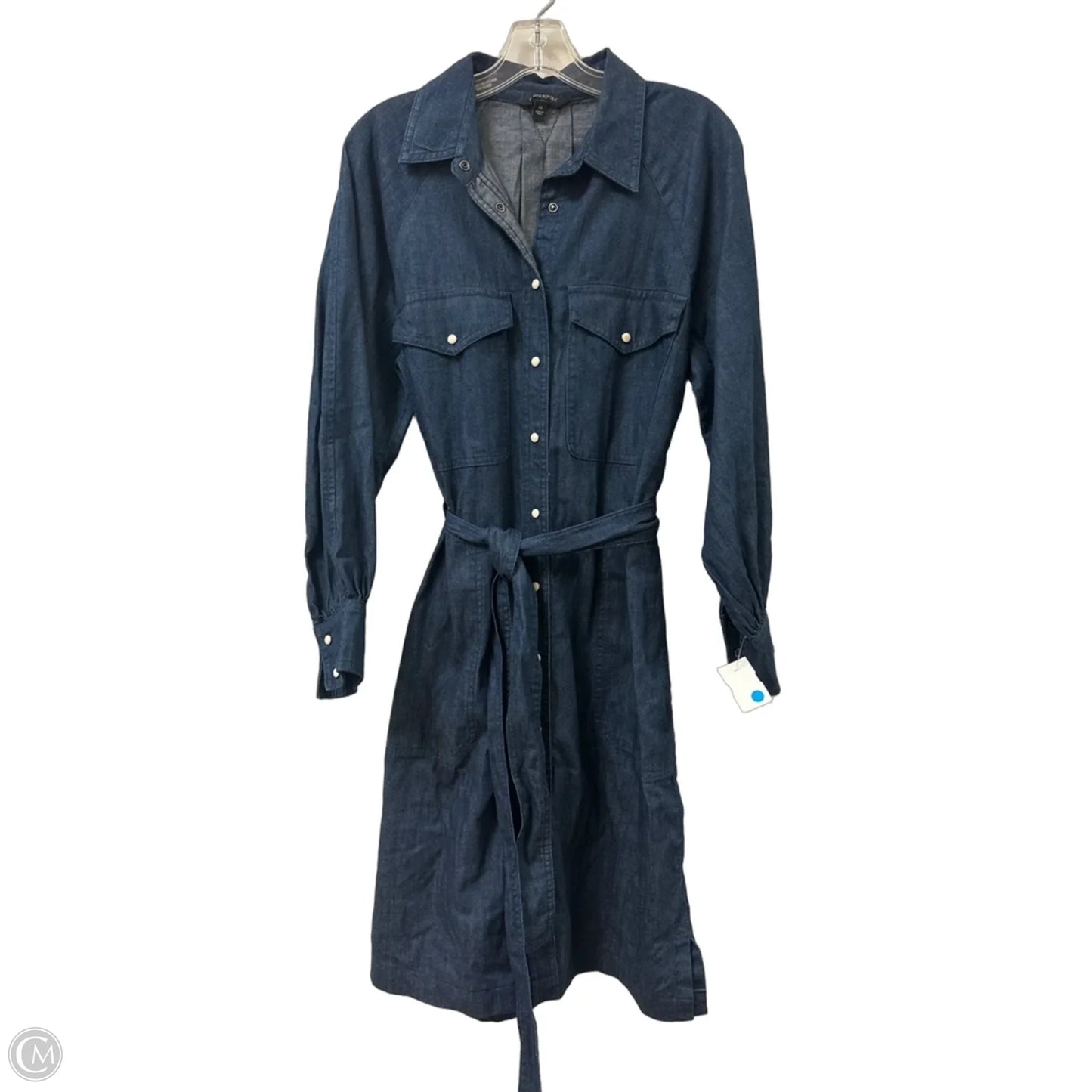 Dress Casual Midi By Banana Republic In Blue Denim, Size: M