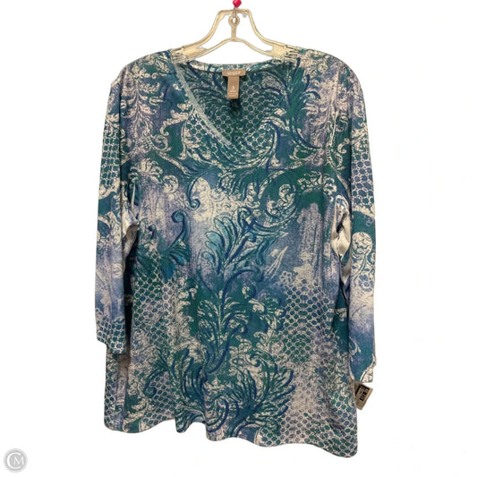 Top Long Sleeve By Chicos In Blue, Size: Xl