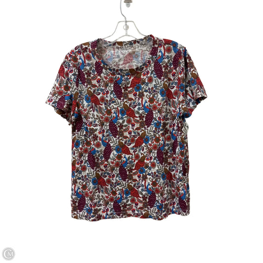 Top Short Sleeve By Loft In Floral Print, Size: L