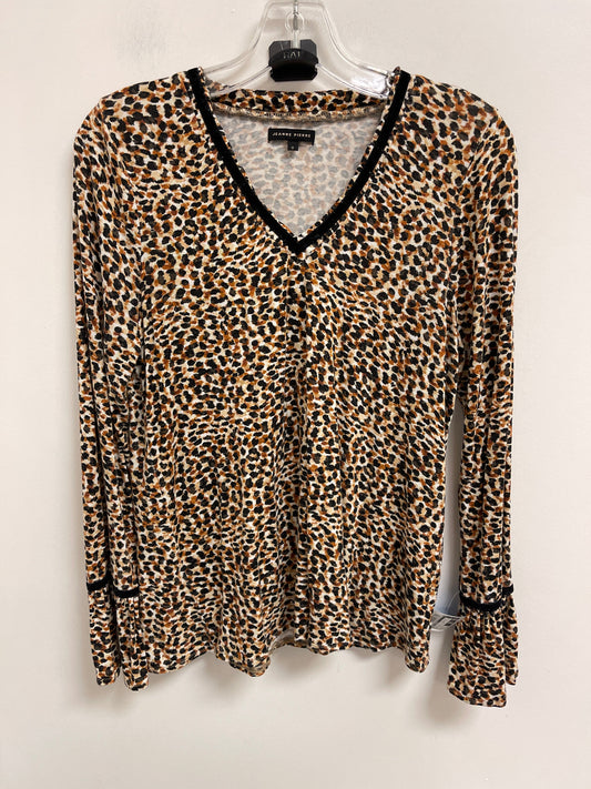 Top Long Sleeve By Jeanne Pierre In Animal Print, Size: S