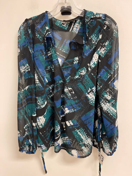 Top Long Sleeve By Ana In Black, Size: L