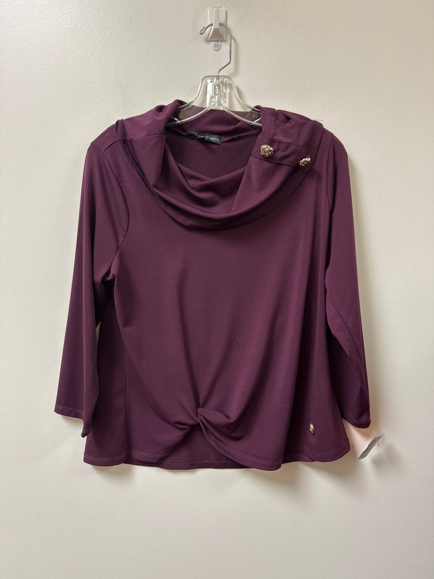 Top Long Sleeve By Adrienne Vittadini In Purple, Size: L