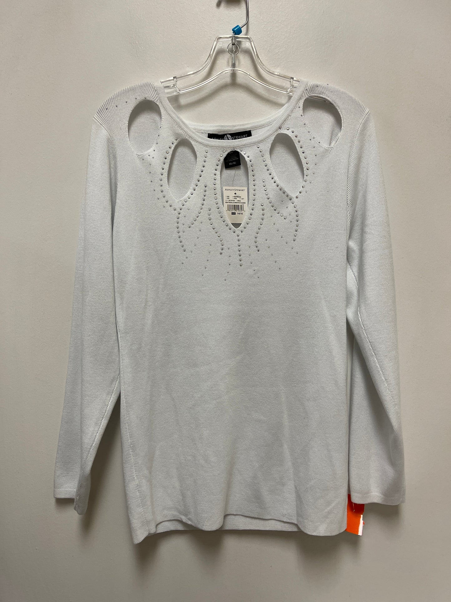 Top Long Sleeve By Ashley Stewart In White, Size: 1x