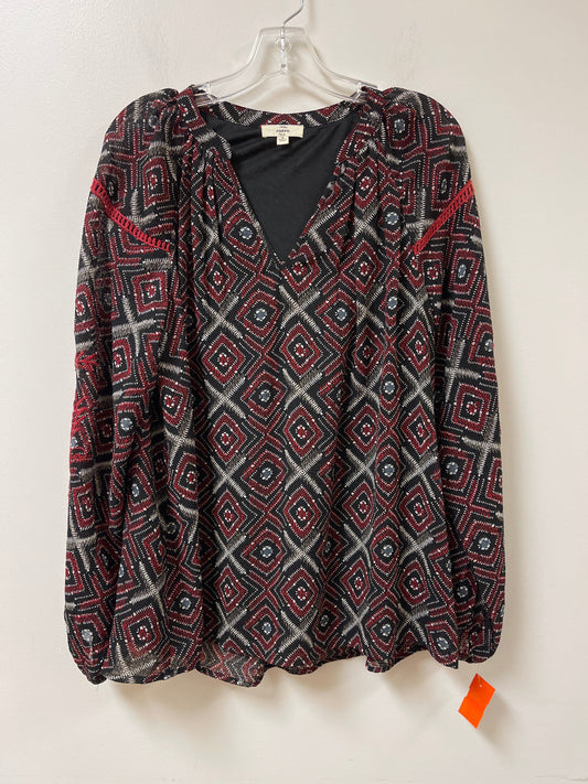Top Long Sleeve By Entro In Red, Size: S