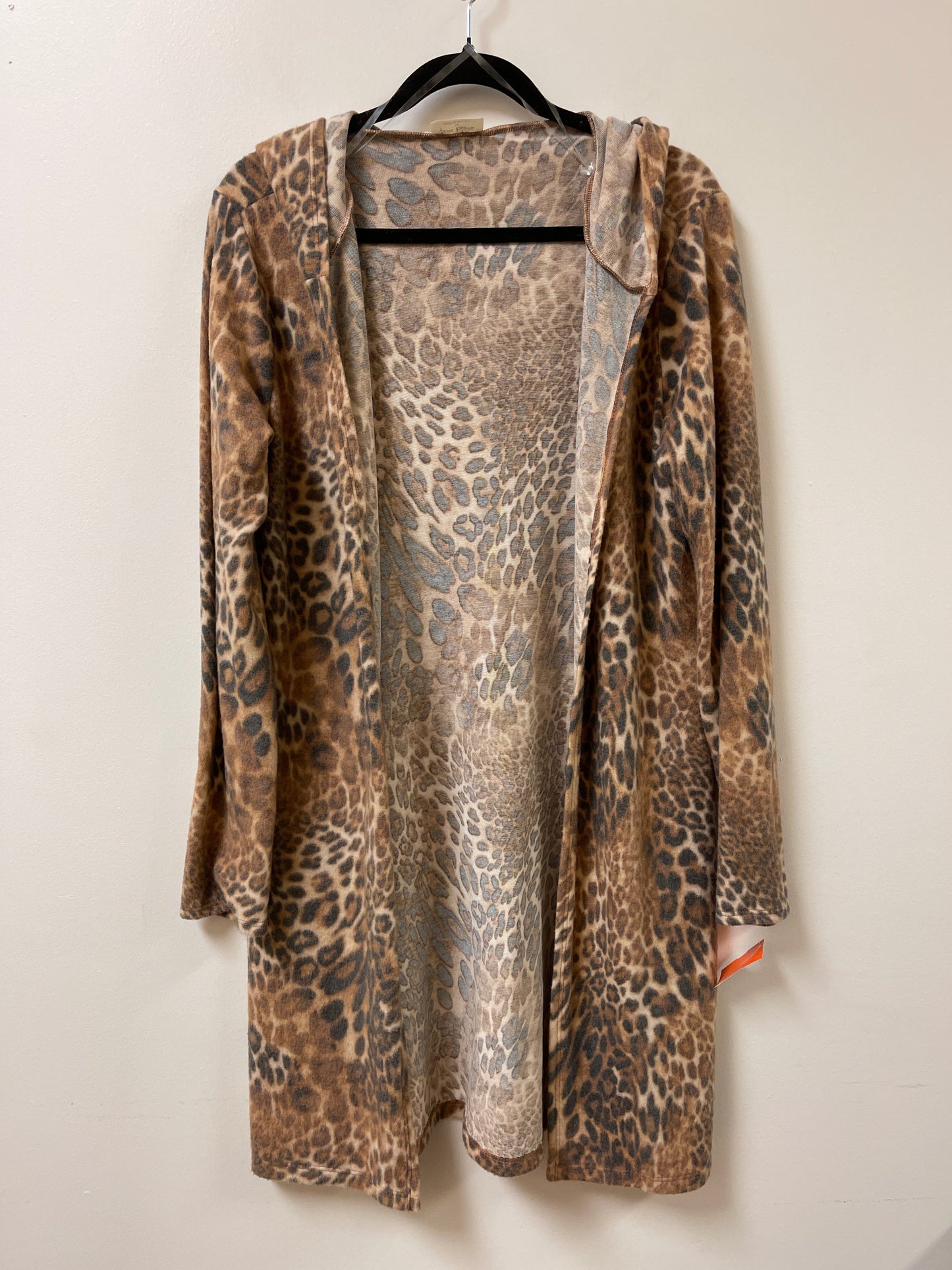 Sweater Cardigan By Free Kisses In Animal Print, Size: M