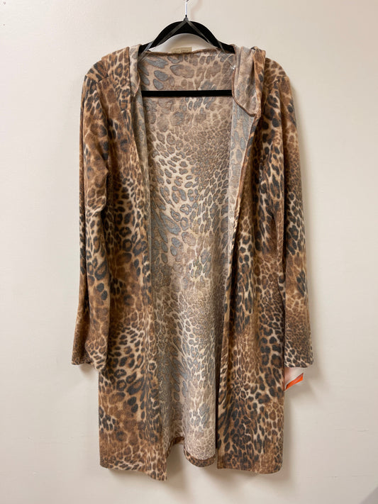 Sweater Cardigan By Free Kisses In Animal Print, Size: M