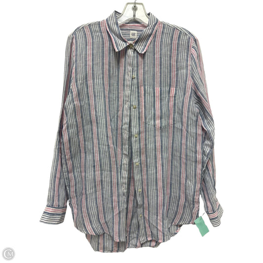 Blouse Long Sleeve By Gap In Blue & Pink, Size: Xs