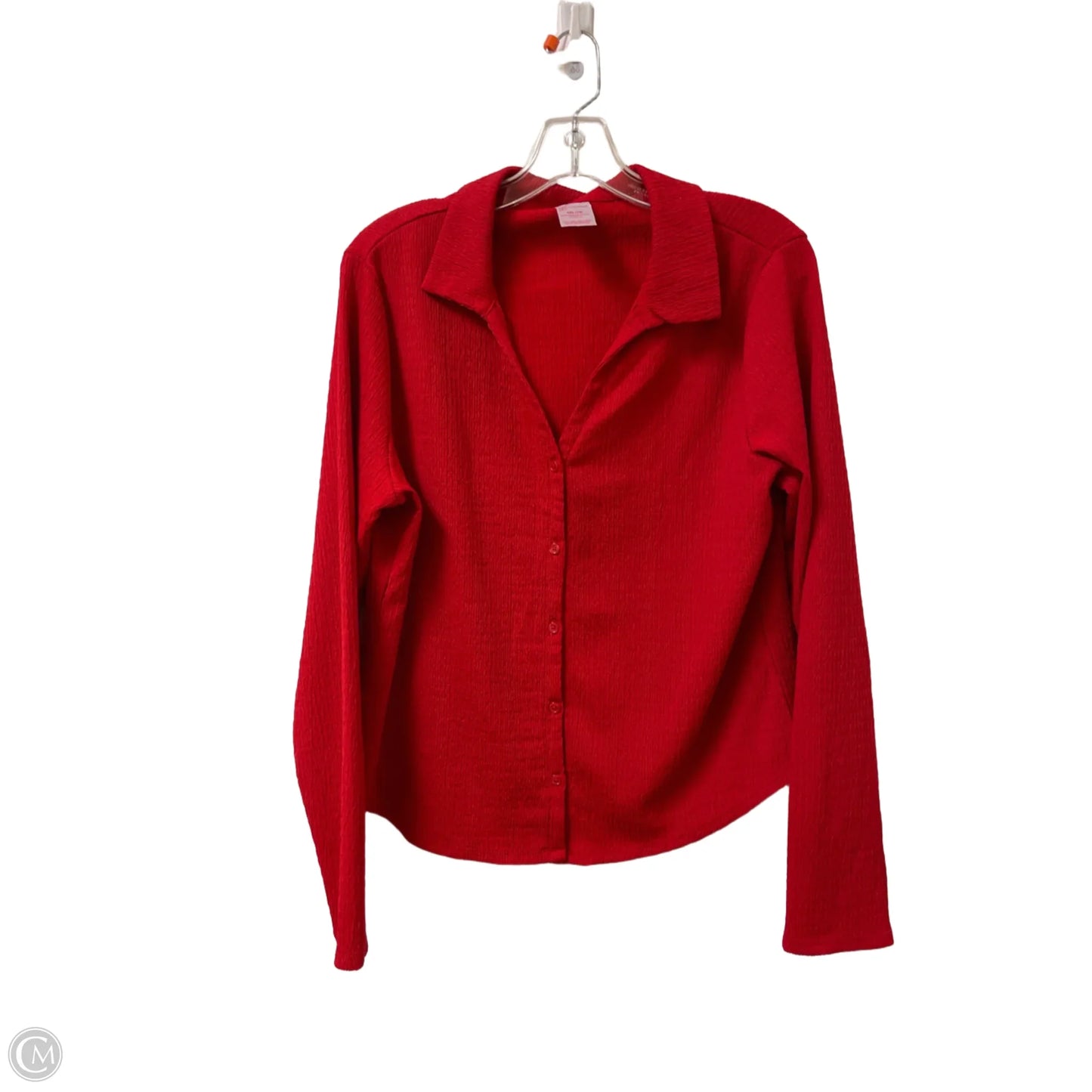 Blouse Long Sleeve By No Boundaries In Red, Size: 1x
