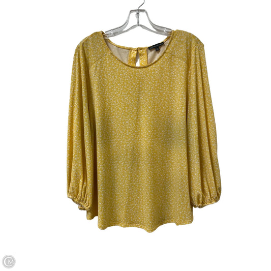 Top Long Sleeve By Adrianna Papell In Yellow, Size: Xl