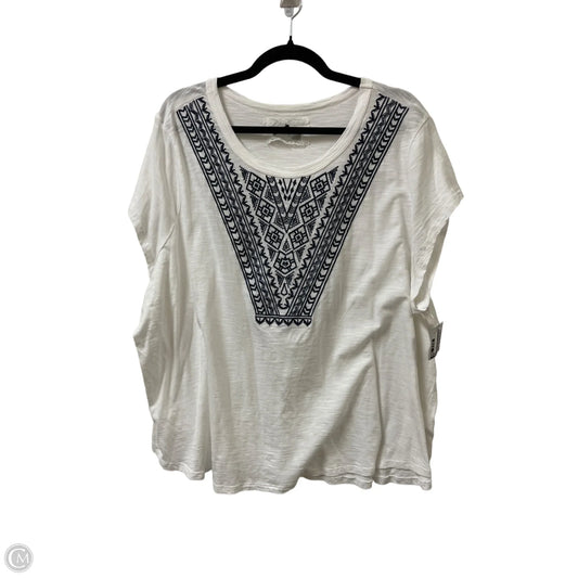 Top Short Sleeve By Cupio In White, Size: 4x